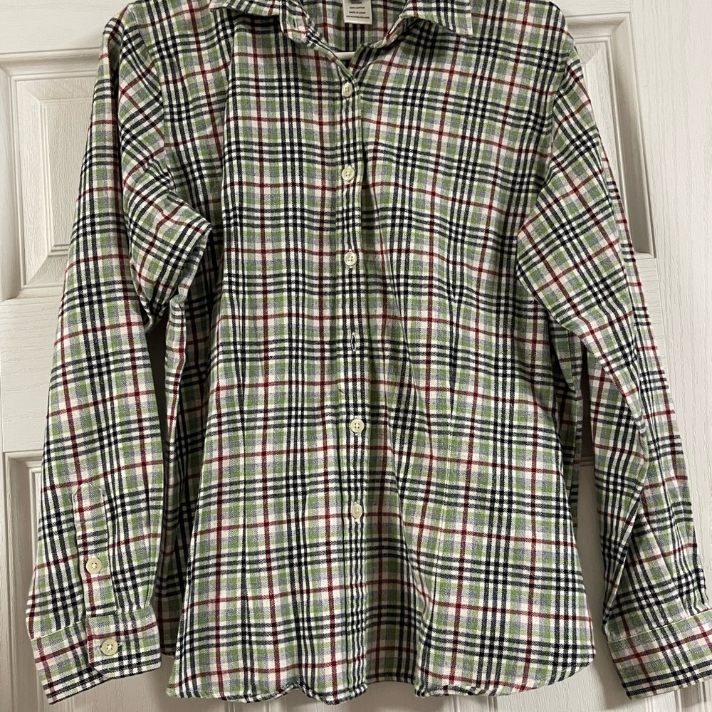 Pendleton Green, Red & Black Plaid Button-Down Shirt